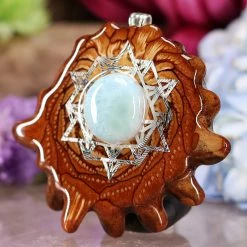 TEP Larimar With Silver 64 Star Tetrahedron