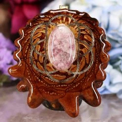 TEP Lepidolite With Gold Seed Of Life