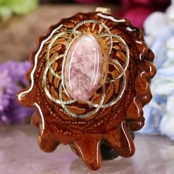 TEP Lepidolite With Gold Seed Of Life