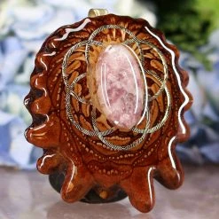 TEP Lepidolite With Gold Seed Of Life