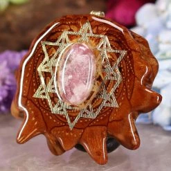 TEP Lepidolite With Gold 64 Star Tetrahedron