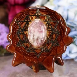 TEP Pendants Lepidolite With Gold 64 Star Tetrahedron