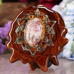 TEP Pendants Lepidolite With Gold 64 Star Tetrahedron