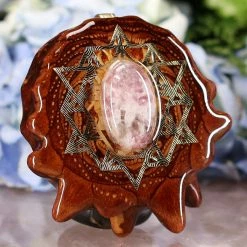 TEP Pendants Lepidolite With Gold 64 Star Tetrahedron