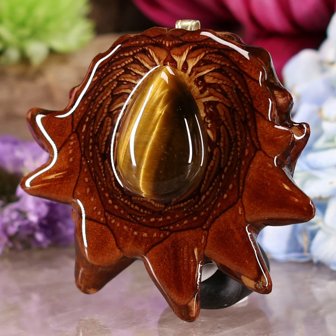 TEP Pendants Yellow Tiger's Eye 4 TEP Pendants Yellow Tiger's Eye