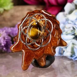 TEP Yellow Tiger's Eye With Silver Seed Of Life