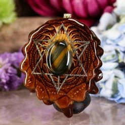 TEP Yellow Tiger's Eye With Gold Merkaba