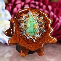 TEP Green Mohave Turquoise With Silver 64 Star Tetrahedron Pendants