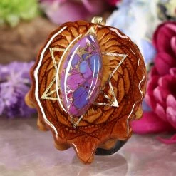 TEP Purple Mohave Turquoise With Gold Merkaba Pendants