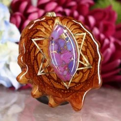 TEP Purple Mohave Turquoise With Gold Merkaba Pendants