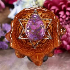 TEP Purple Mohave Turquoise With Silver Merkaba Pendants