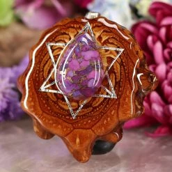 TEP Purple Mohave Turquoise With Silver Merkaba Pendants 6 TEP Purple Mohave Turquoise With Silver Merkaba Pendants