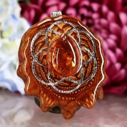 TEP Red Amber With Silver Seed Of Life
