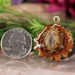 TEP Pendants Labradorite With Gold Merkaba And Multi-Stone