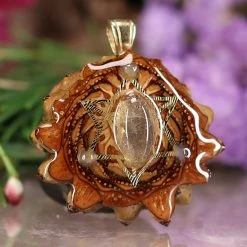 TEP Pendants Labradorite With Gold Merkaba And Multi-Stone