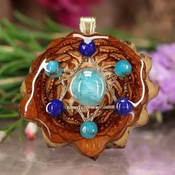 TEP Amazonite With Gold Merkaba Multi-Stone Pendants