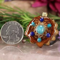 TEP Amazonite With Gold Merkaba Multi-Stone Pendants