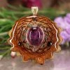 TEP Pendants Amethyst With Gold 64 Star Tetrahedron Multi-Stone