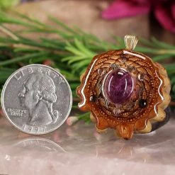 TEP Pendants Amethyst With Gold 64 Star Tetrahedron Multi-Stone