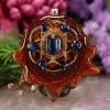 TEP Pendants Blue Kyanite With Gold Seed Of Life Multi-Stone And Back Om 1 TEP Pendants Blue Kyanite With Gold Seed Of Life Multi-Stone And Back Om
