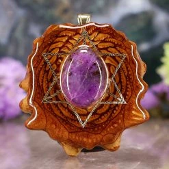 TEP Pendants Sugilite With Gold Merkaba