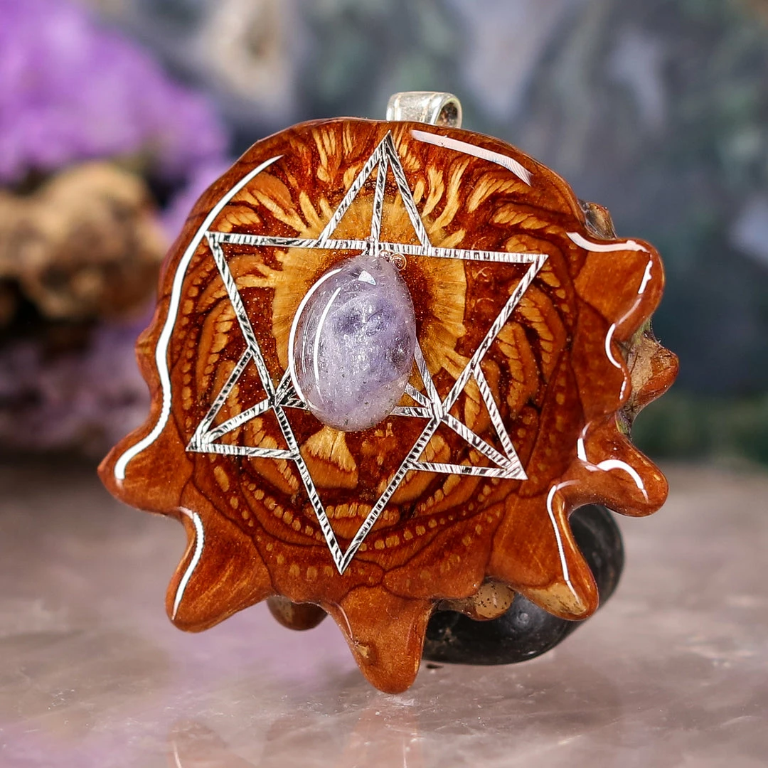 TEP Pendants Tanzanite With Silver Merkaba 4 TEP Pendants Tanzanite With Silver Merkaba