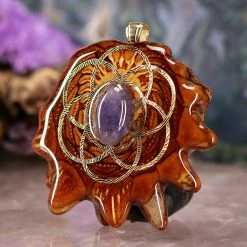 TEP Tanzanite With Gold Seed Of Life Pendants