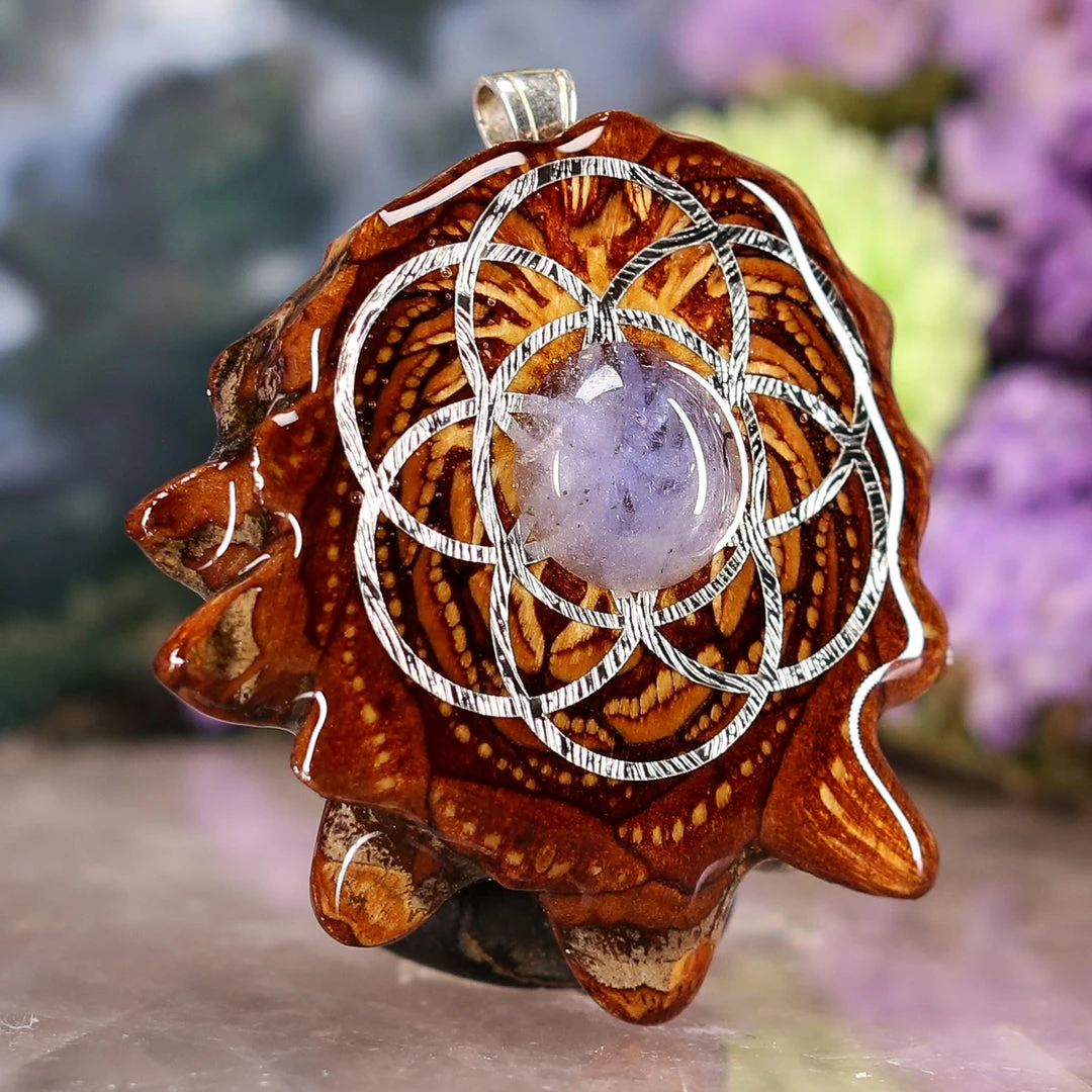 TEP Tanzanite With Silver Seed Of Life Pendants 5 TEP Tanzanite With Silver Seed Of Life Pendants