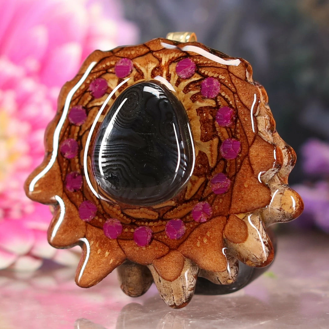 TEP Hematite With Multi-Glow Pendants 4 TEP Hematite With Multi-Glow Pendants