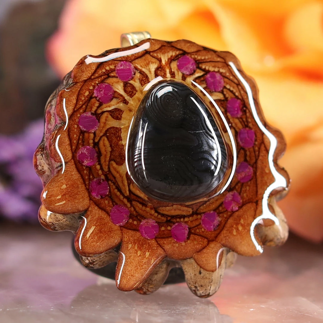 TEP Hematite With Multi-Glow Pendants 5 TEP Hematite With Multi-Glow Pendants