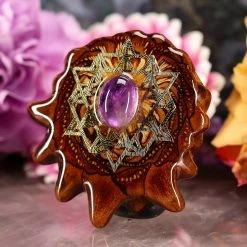 TEP Amethyst With Gold 64 Star Tetrahedron
