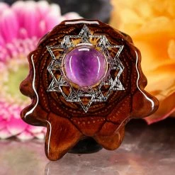 TEP Pendants Amethyst With Silver 64 Star Tetrahedron
