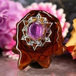 TEP Pendants Amethyst With Silver 64 Star Tetrahedron