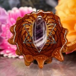 TEP Pendants Amethyst With Silver Merkaba