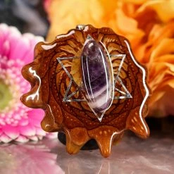 TEP Pendants Amethyst With Silver Merkaba 7 TEP Pendants Amethyst With Silver Merkaba