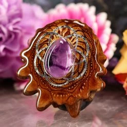 TEP Amethyst With Silver Seed Of Life Pendants