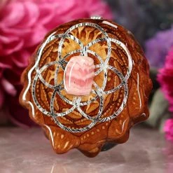 TEP Rhodochrosite With Silver Seed Of Life