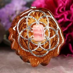 TEP Rhodochrosite With Silver Seed Of Life