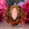 TEP Pendants Rhodochrosite With Gold Seed Of Life