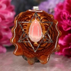 TEP Pendants Rhodochrosite With Silver Merkaba