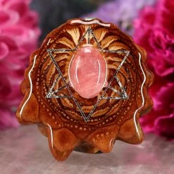 TEP Pendants Rhodochrosite With Silver Merkaba