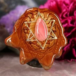 TEP Rhodochrosite With Gold Merkaba