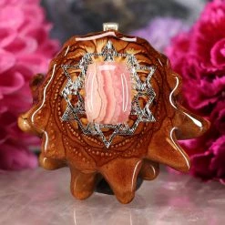 TEP Rhodochrosite With Silver 64 Star Tetrahedron