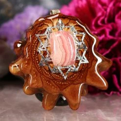 TEP Rhodochrosite With Silver 64 Star Tetrahedron