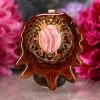TEP Rhodochrosite With Gold Cube Of Metatron Pendants