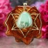 TEP Variscite With Gold Merkaba Pendants 2 TEP Variscite With Gold Merkaba Pendants