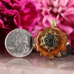 TEP Moldavite With Gold 64 Star Tetrahedron Pendants