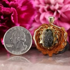 TEP Moldavite With Gold 64 Star Tetrahedron