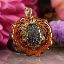 TEP Moldavite With Gold 64 Star Tetrahedron