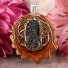 TEP Moldavite With Silver Seed Of Life Pendants